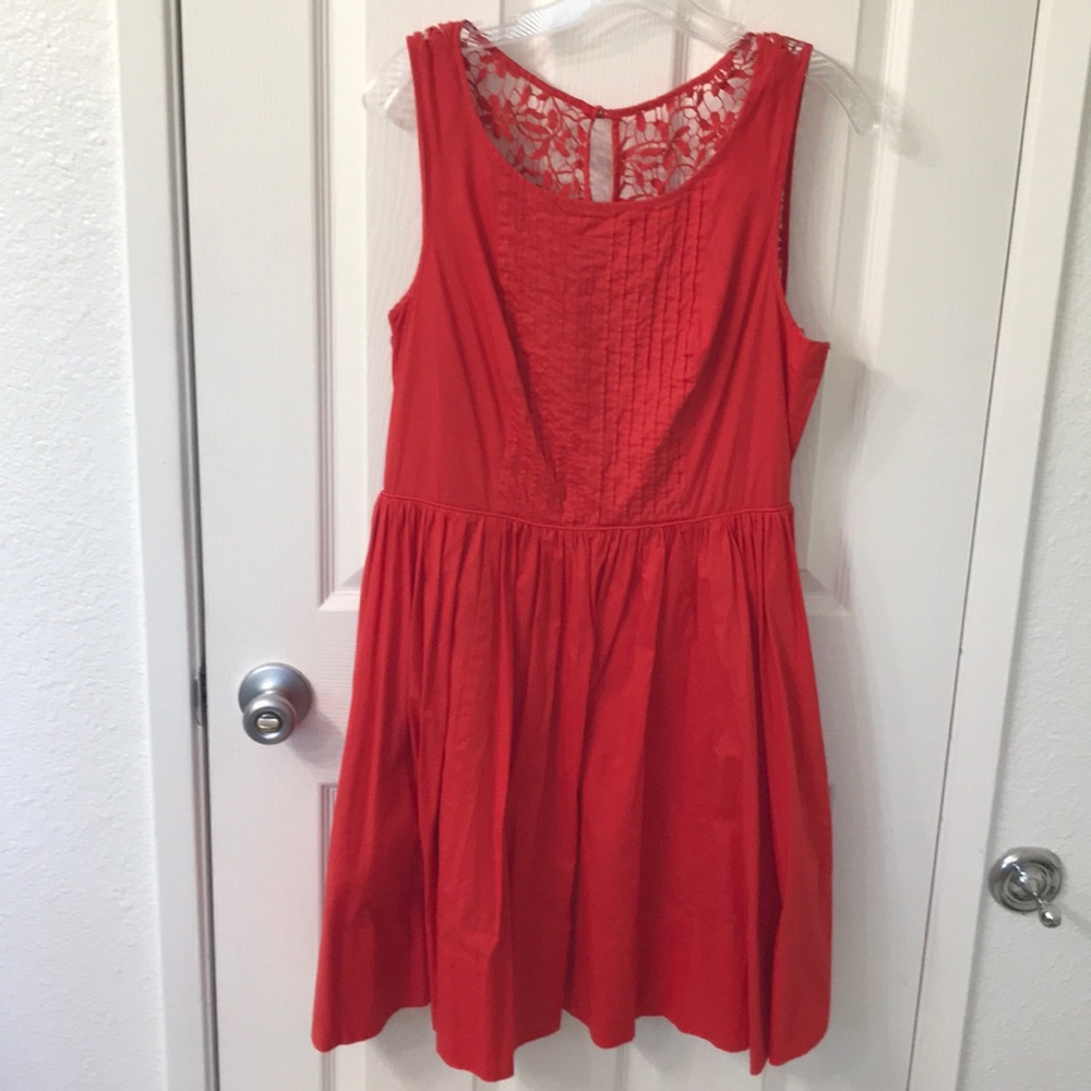 Coral Summer Dress with Detailed Back